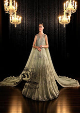 Fortuna Gown with Attached Drape Dupatta Walima Bridal Dresses for Pakistani Brides UK USA Canada