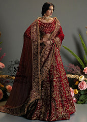 This Deep Maroon bridal dress, with carefully crafted Lehenga Choli details and impeccable finishes, will make every bride feel like a divine princess on her big day.