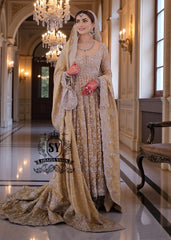 Golden Glow Wedding Dress: A Magical Transformation.
Discover the enchanting Pishwas Wedding Dress that blends timeless elegance with modern farshi lehenga design. Perfect for the sophisticated bride!