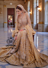 Golden Glow Wedding Dress: A Magical Transformation.
Discover the enchanting Pishwas Wedding Dress that blends timeless elegance with modern farshi lehenga design. Perfect for the sophisticated bride!