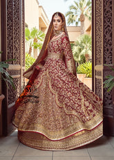 Flawless craftsmanship in the details meets a modern Anarkali silhouette. With its elegant Lehenga and captivating crystal embellishments, this is one of the most striking pieces from our collection.