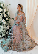 You can conquer the world! Exclusive Bridal dress style with perfect Lehenga lines. Underline your status with Fair Pink Wedding dress.