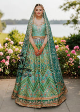 Every bead caught the light, every embellishments detail told a story — a whimsical, luxurious Pakistani wedding of our stunning bride in the exquisite embellished lehenga choli bridal dress.