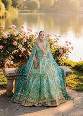 Every bead caught the light, every embellishments detail told a story — a whimsical, luxurious Pakistani wedding of our stunning bride in the exquisite embellished lehenga choli bridal dress.