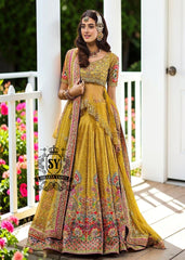A dream transformed into elegance. This unique Lehenga Peplum design, gliding effortlessly against your skin with the lightness of silk tulle, evokes a fairy tale with every step.