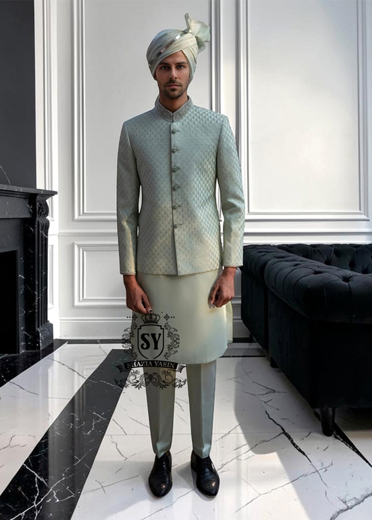 Traditional South Asian men's Prince coat Nashville Tennessee USA Regal Prince Coat With Radiant Embroidery