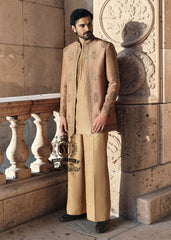 Luxury Men's Wedding Prince Coat Outfits San Jose California Golden Beige Sikh wedding fashion trends