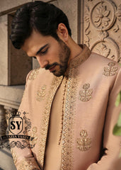Golden Beige Luxury Men's Wedding Prince Coat Outfits San Jose California Sikh wedding fashion trends