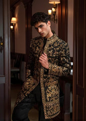 The elegance of a Sherwani, the quintessential men's Sherwani suit, a piece of tailor-made class, a garment to wear like a second skin on special occasions, events, or your wedding day.