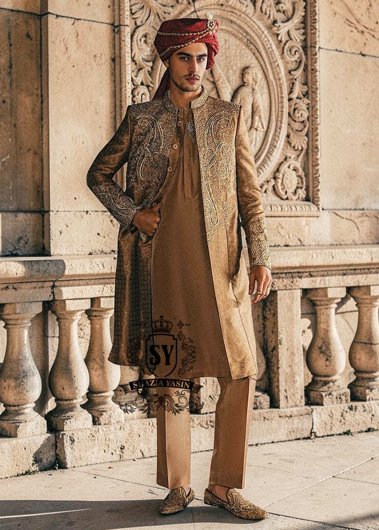 Luxury South Asian Men's Wedding Sherwani Outfit San Antonio Texas USA Designer Indian Sherwani Trends