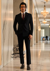 Men's black formal suit in viscose wool Paramus New Jersey NJ USA High Quality Mens suits