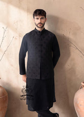 Elevate your men's style to new heights with exquisite men's regal embellished black waistcoat with kurta pajama set. Expertly crafted to make an impact on any special occasion.