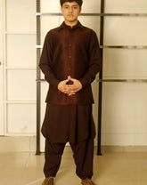 Burgundy Waistcoat With that combines refined style with Shalwar Kameez