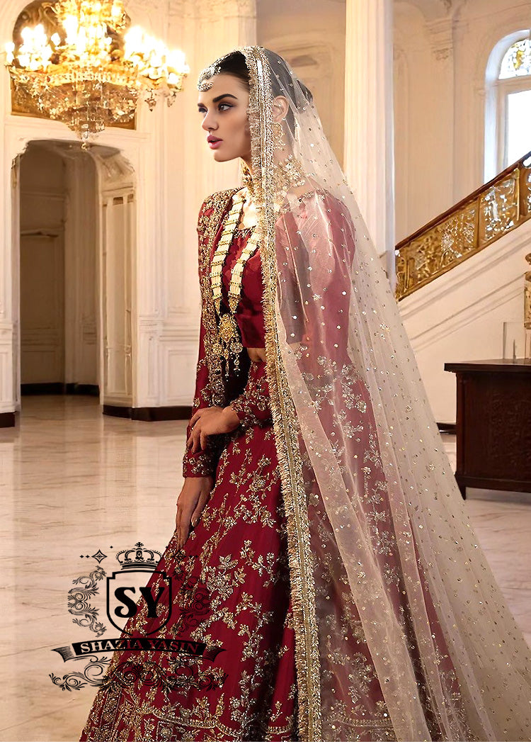 Burgundy Bridal Lehenga Choli Oxford London UK Pakistani Designer Bridal Lehenga Choli Trend