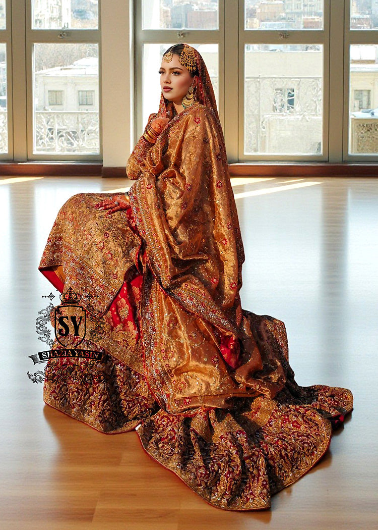 Grenadier Red Lily Farshi Lehenga