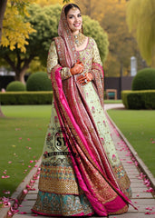 Introducing Bridal Pishwas with lehenga by Shazia Yasin - where royal meets romance, this intricate embellished wedding dress whispers a tale of sophistication.