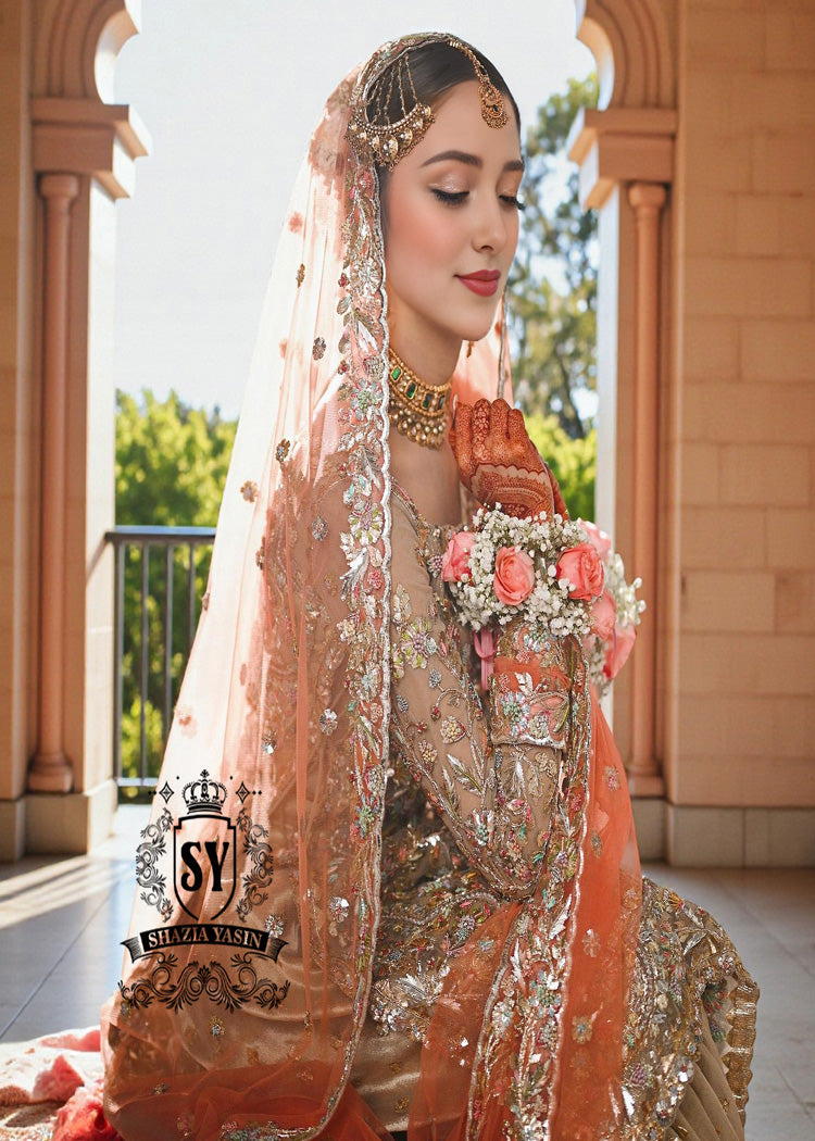 Stepping into forever in this Gharara from the 2026 Bridal Collection. A Divine Gharara dress with delicate Gota lace and a touch of heavenly elegance, perfect for a classic Nikkah ceremony.