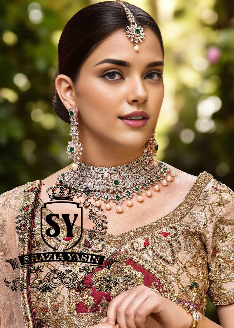 Emerald Green - 925 Sterling Silver Jewellery Set Pakistani Bridal Jewelry – Design and manufacture of special jewelry