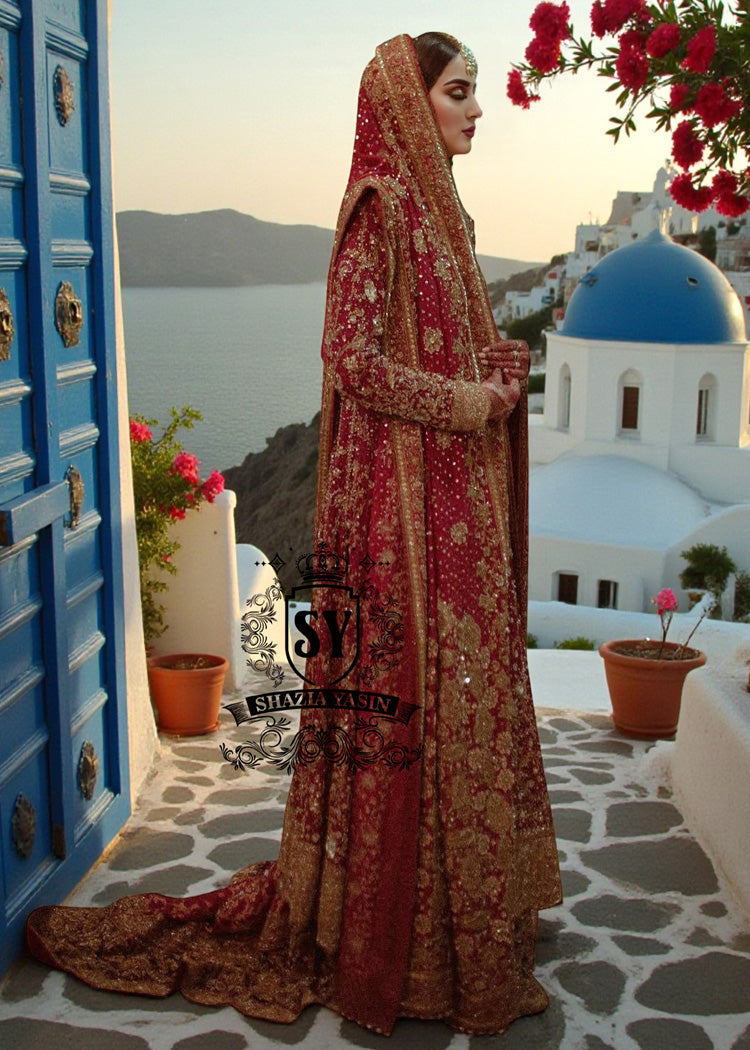 An exquisite Angrakha style that harmoniously combines elements of high fashion, unique design and manual craftsmanship. Angrakha is a noble style and modern fashion line. Sensual luxury wedding dresses Shazia Yasin addressed to brides wishing subtly emphasize their individuality.