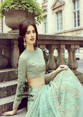 Experience the epitome of haute couture bridal fashion with Shazia Yasin's iconic Lehenga choli dresses, where soft Chiffon meets stunning silhouettes and unparalleled craftsmanship.