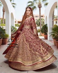 Flawless craftsmanship in the details meets a modern Anarkali silhouette. With its elegant Lehenga and captivating crystal embellishments, this is one of the most striking pieces from our collection.