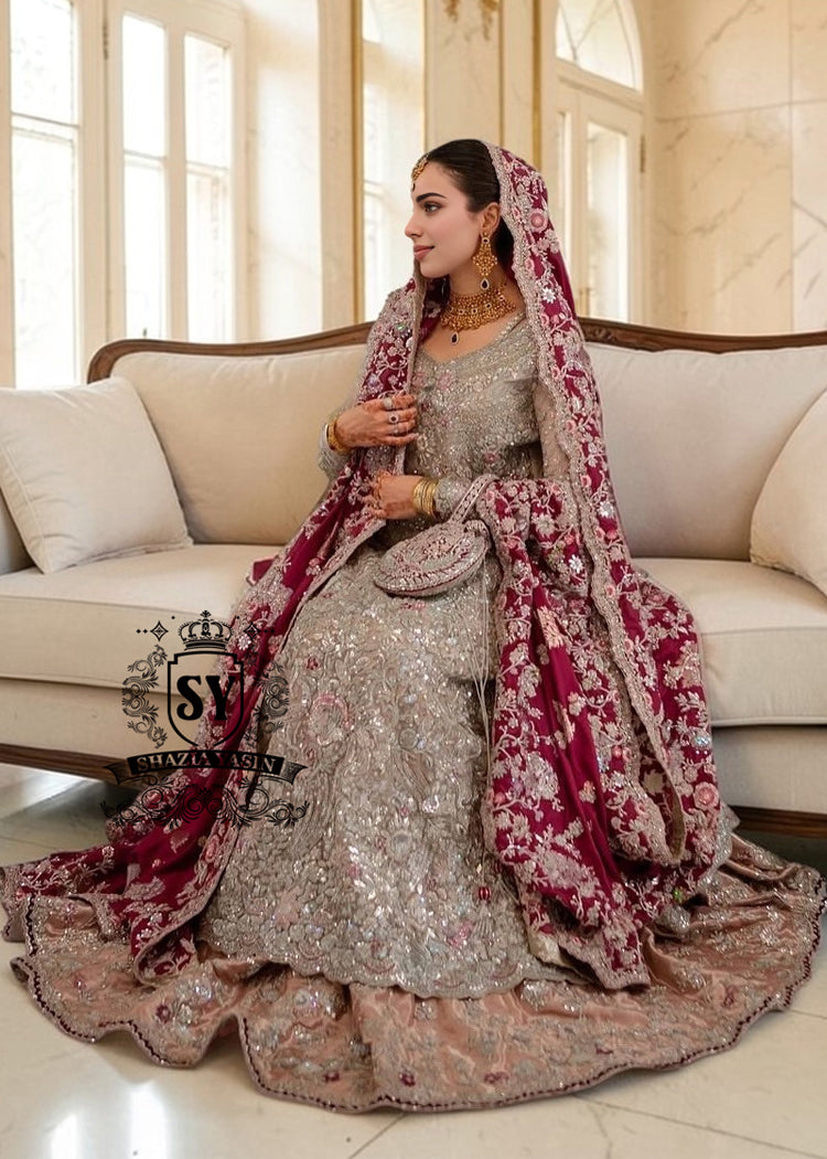 This looks like a great Bridal dress to get married in. Our captivating Bridal Pishwas dress will make you feel unbeatable. An exquisite, unique, and very elegant Lehenga design—discover it now at Shazia Yasin.
Designed for the bride who wants to shine.