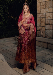Discover our unique Bridal dress – the quintessence of elegance and luxury! Dreamlike Pishwas add grace, while the flowing sharara creates a spectacular effect when moving. Delicate embellishments complete the look, giving it a unique sparkle. Perfect for any special occasion where style and class go hand in hand.