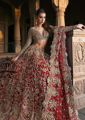 This Angels Red bridal dress is the epitome of grace and grandeur — a wedding lehenga choli dress crafted to perfection for your big day. Full of shine and feminine charm, this is a perfect choice for brides who want to subtly shine on their big day.