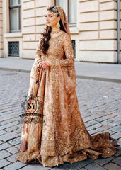 The dreamlike Gown & Lehenga silhouette, Straight out of fairy tale. Undeniably eye-catching, sparkly bridal dress is ideal for the bride seeking romance and glamor. This illuminating element reflects light beautifully adding enchanting details from head to toe.