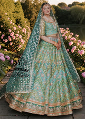 Every bead caught the light, every embellishments detail told a story — a whimsical, luxurious Pakistani wedding of our stunning bride in the exquisite embellished lehenga choli bridal dress.