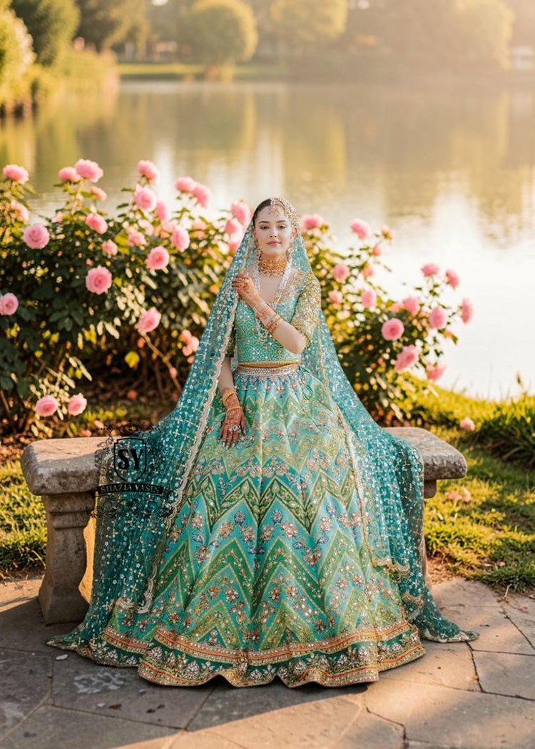 Every bead caught the light, every embellishments detail told a story — a whimsical, luxurious Pakistani wedding of our stunning bride in the exquisite embellished lehenga choli bridal dress.
