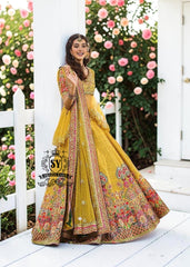 A dream transformed into elegance. This unique Lehenga Peplum design, gliding effortlessly against your skin with the lightness of silk tulle, evokes a fairy tale with every step.