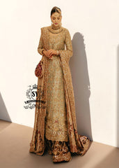 Winter Hazel - Luxury Pakistani Bridal Dress with Farshi Lehenga | Shazia Yasin The Bride's Zone