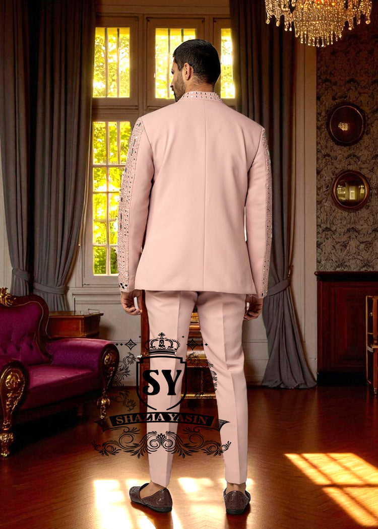 Pakistani Designer Mirror Embroidered Prince Coat Jackson Heights New York NY USA Graceful Mens Prince Coat