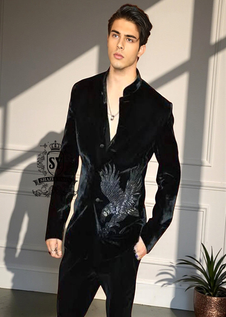 Beautiful Men's Prince Coats Mandarin Collar Formal Jodhpuri jackets Slim Fit Button Front bandhgala Traditional Groom Dress