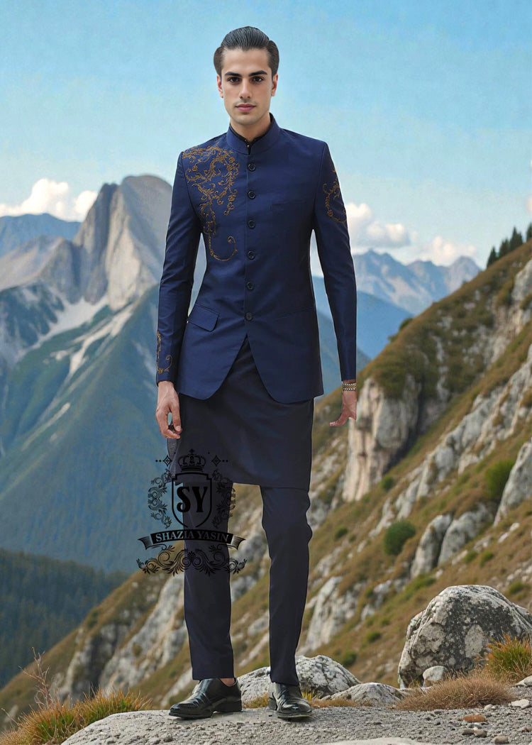 Pakistani Designer Prince Coats Ilford United Kingdom Special Occasion Prince Coat with Beautiful Embellishments