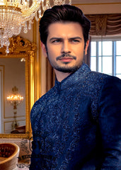 Awesome Cool Black Jamawar Sherwani Fitzroy Victoria Embellished Sherwani For Groom Australia