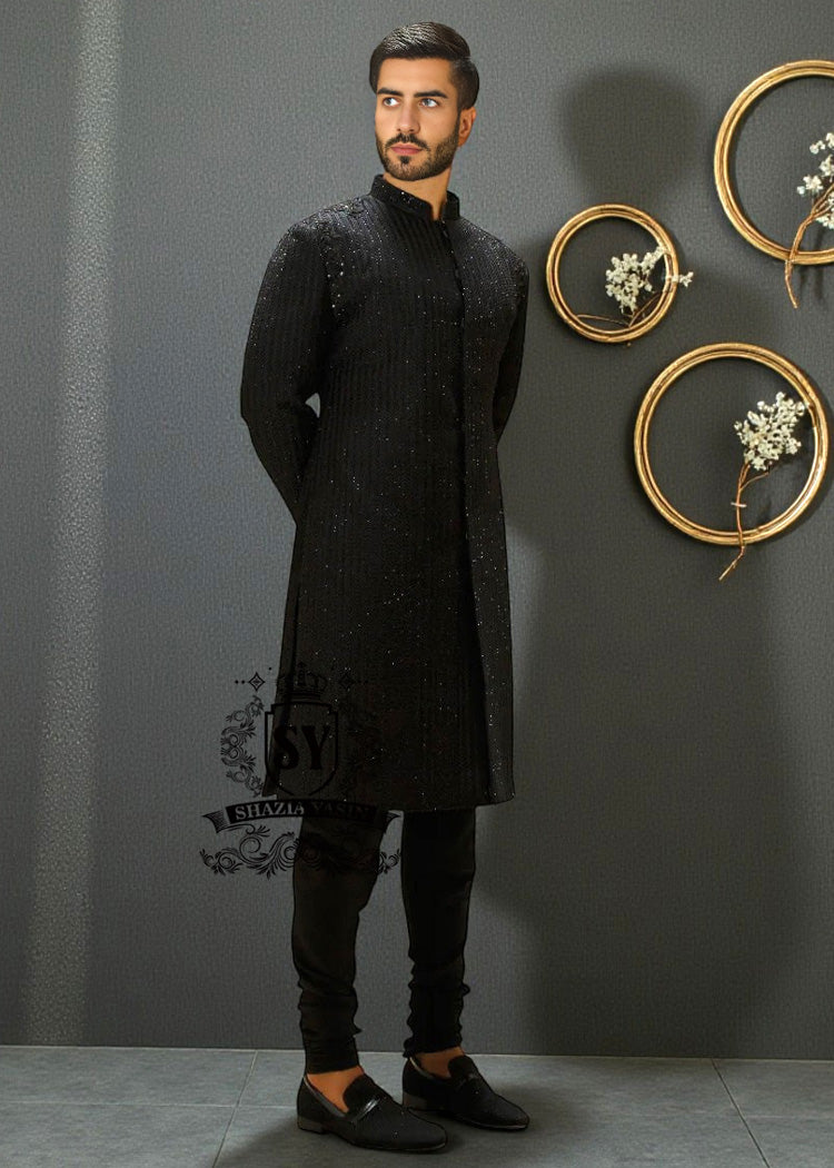 Latest Sherwani Suit Mens Wedding Decatur Georgia USA Bespoke Wedding and Formal Wear Black Sherwani Suits