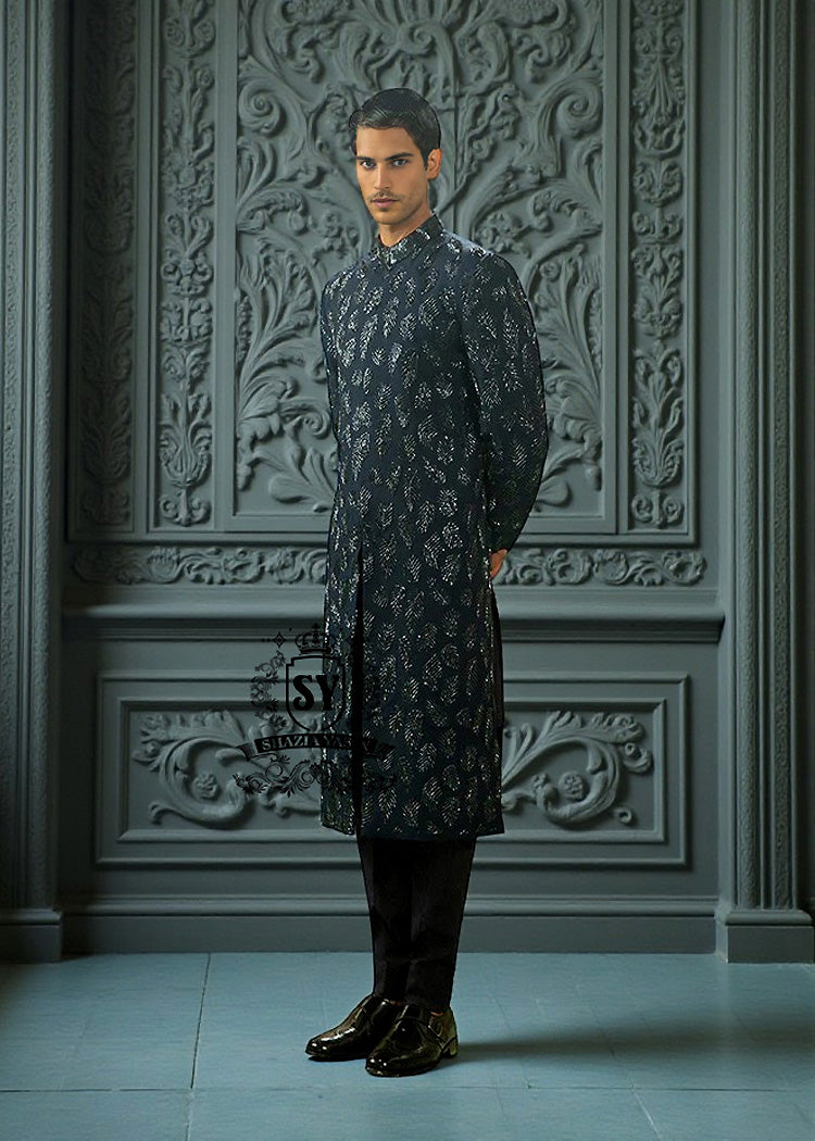 Majestic Blue Sherwani is a symbol of refinement and royal elegance, a timeless classic especially when we talk about wedding sherwani suits.