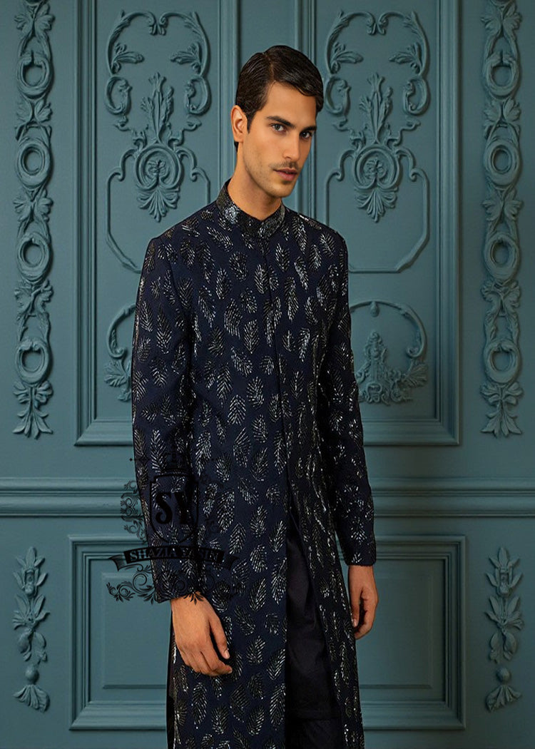 Majestic Blue Sherwani is a symbol of refinement and royal elegance, a timeless classic especially when we talk about wedding sherwani suits.