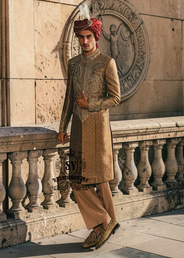 Luxury South Asian Men's Wedding Sherwani Outfit San Antonio Texas USA Designer Indian Sherwani Trends