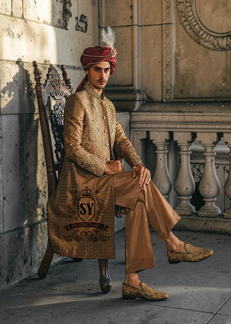 Luxury South Asian Men's Wedding Sherwani Outfit San Antonio Texas USA Designer Indian Sherwani Trends
