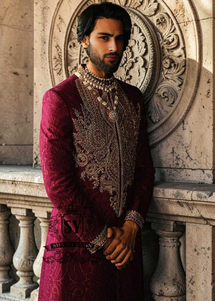 Luxury Pakistani Menswear Sherwani for Groom Phoenix Arizona USA Traditional Indian Wedding Fashion