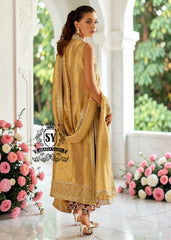 Get ready to make every occasion special with this gold straight shirt. The contrasting trousers are meticulously embroidered with intricate designs of mukesh, dabka, naksi, and zardozi, giving them a shimmering sparkle.
