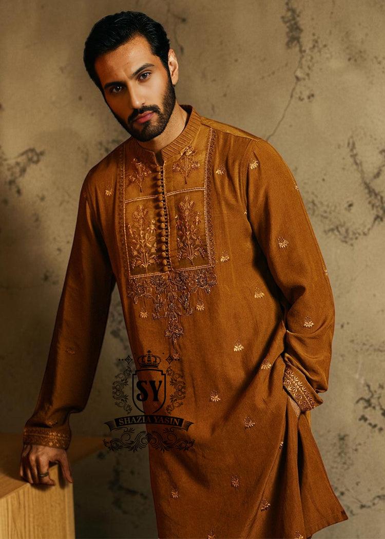The pure elegance embodied in a Embellished waistcoat—a embroidered kurta pajama suit tailored for the groom basking in the spotlight.