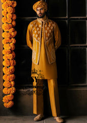 Classic elegance meets modern style - our Harvest Gold Waistcoat is the quintessence of chic and charm at any wedding.
