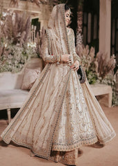 Ivory Crocus Kalidar Shirt with Gold Lehenga