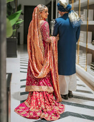 NCS Red Balsam Peshwas and Lehenga Bridal Wear