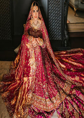 NCS Red Balsam Peshwas and Lehenga Bridal Wear